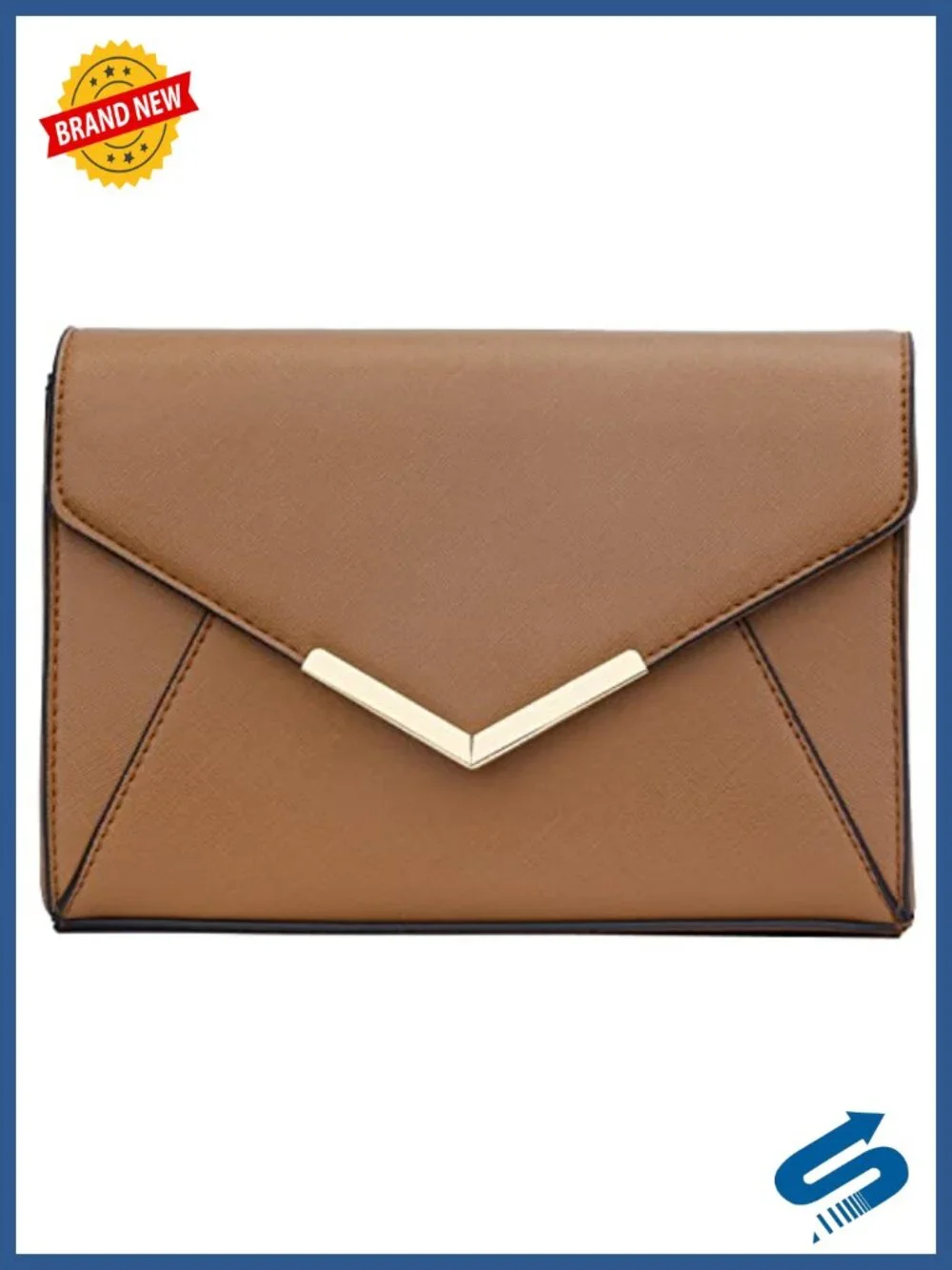Faux Leather Evening Clutch with Detachable Chain Strap for Party Wedding Prom